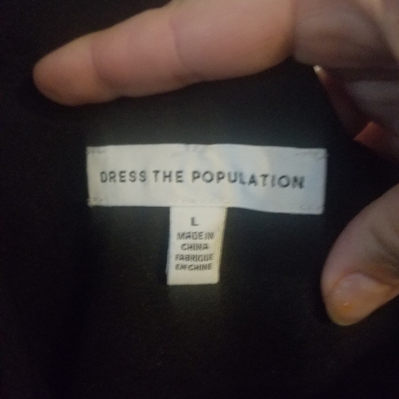 Dress the population Tiffany Asymmetric Stretch Crepe Wide-Leg Jumpsuit  Size L - Picture 6 of 7